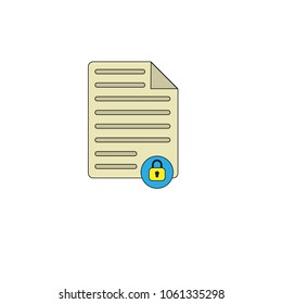 List icon with lock symbol.Vector illustration