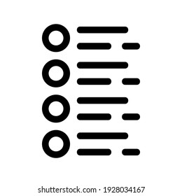icono de lista o logotipo símbolo de signo aislado ilustración vectorial - iconos vectoriales de estilo negro de alta calidad
