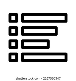 icono de lista o logotipo símbolo de signo aislado ilustración vectorial - iconos vectoriales de estilo negro de alta calidad
