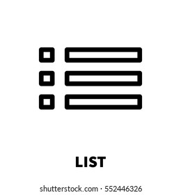 List icon or logo in modern line style. High quality black outline pictogram for web site design and mobile apps. Vector illustration on a white background.