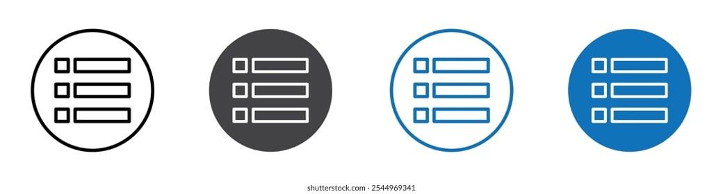 List icon Logo sign in thin line outline