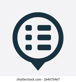 list icon map pin on white background 