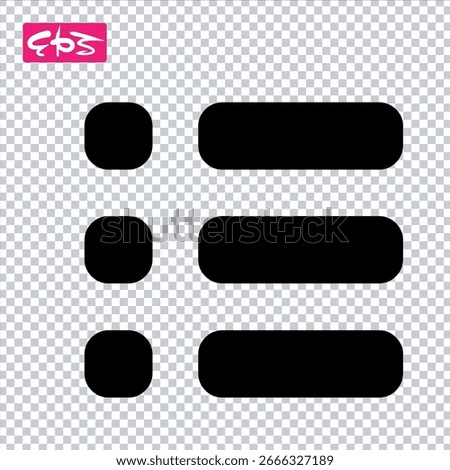 List icon, menu icon, category icon, EPS format vector icon illustration file