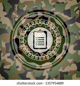 list icon on camouflage pattern