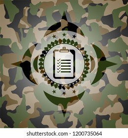 list icon on camouflaged pattern