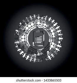 list icon on grey camo pattern