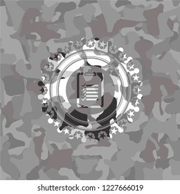 list icon on grey camouflage pattern