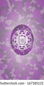 list icon on pink camouflage texture