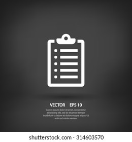 list icon. One of a set of linear web icons