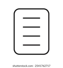 List icon Outline set in black and white color
