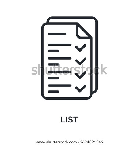 List Icon Outline Style. Vector Illustration For Graphic Design