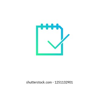 List icon. paper with check mark  vector web icon isolated on white background, EPS 10, top view