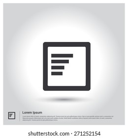 list icon, pictogram icon on gray background. Vector illustration for web site, mobile application. Simple flat metro design style. Outline Icon. Flat design style