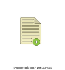 List icon with plus symbol.Vector illustration