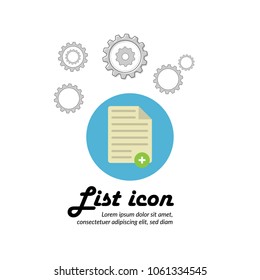 List icon with plus symbol.Vector illustration
