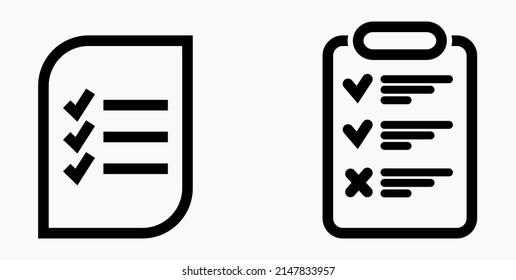 List icon. Routine sign. Recipe icon. To-do list. Document. Vector icon.