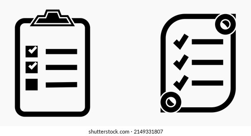 List icon. Routine sign. Recipe icon. To-do list. Document. Vector icon.