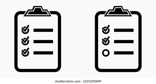 Liste Symbol. Routinemäßiges Zeichen. Rezept-Symbol. Aufgabenliste. Dokument. Vektorsymbol.