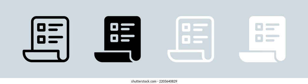 List icon set in black and white. Checklist signs vector illustration.