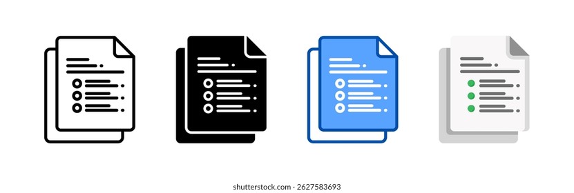 List icon set bundle. Multi style icon collection perfect for websites, apps, and presentations. Simple vector icon collection