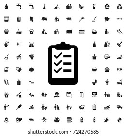 List icon. set of filled cleaning icons.