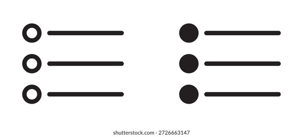 Lista Conjunto de iconos Línea Estilo Estilo Sólido Ilustración vectorial