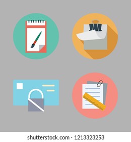 list icon set. vector set about mail, notes, clipboard and note icons set.