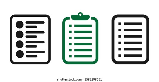 List Icon Set Vector Illustration. Flat List Icon