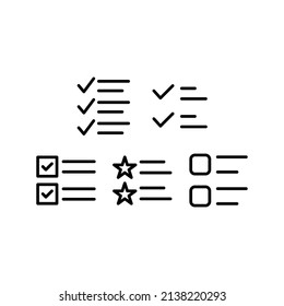 Illustration zum Design von Vektorsymbolen auflisten