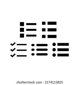 List Icon Set Vector Symbol Design Illustration