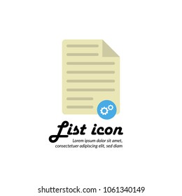 list icon with settings symbol