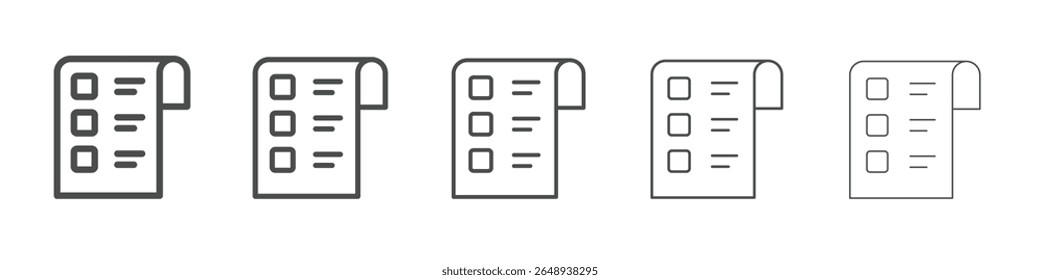 ícone de lista sinal de vetor isolado simples