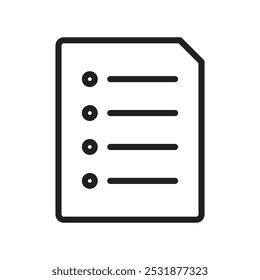 Icono de lista Simple thin outline