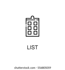 List icon. Single high quality outline symbol for web design or mobile app. Thin line sign for design logo. Black outline pictogram on white background