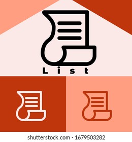 list icon with style outline