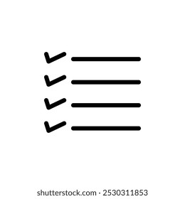 Ícone de lista Arte em linha fina isolada