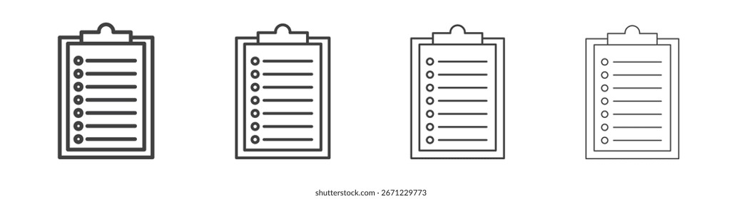 Ícone Lista. Ícone de linha fina para design e desenvolvimento de sites, desenvolvimento de aplicativos.