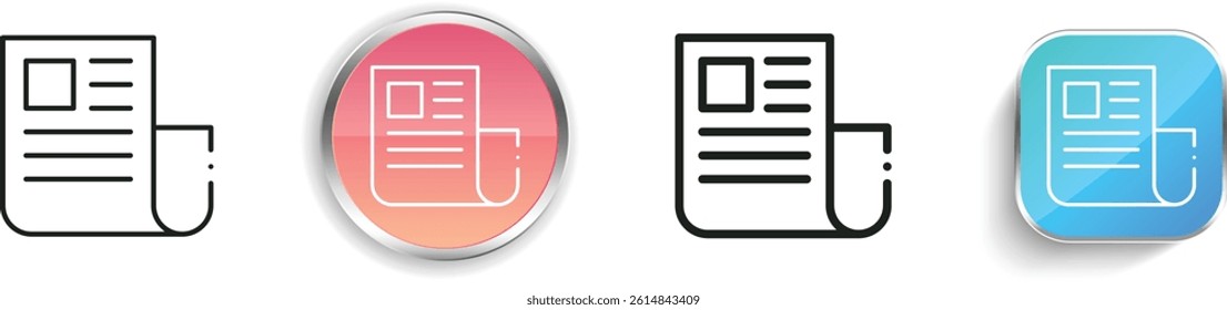 list icon. Thin Linear, Regular and Button Style Design Isolated On White Background