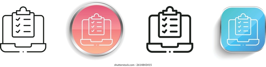 list icon. Thin Linear, Regular and Button Style Design Isolated On White Background