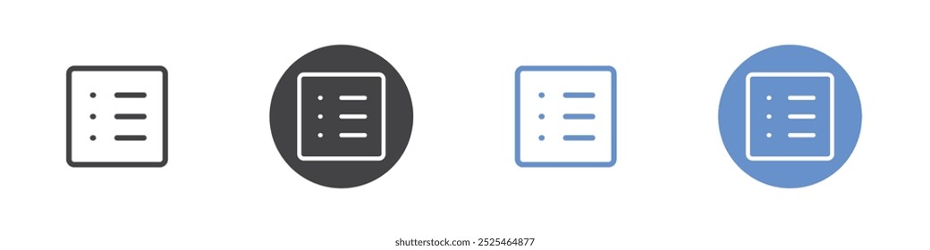 List icon Thin outline art symbol