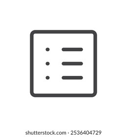 List icon Thin outline art symbol