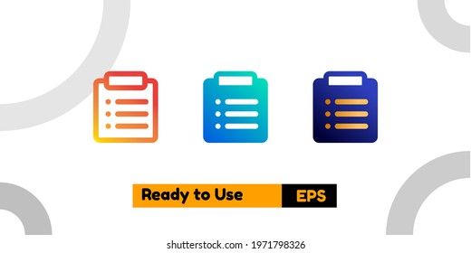 list icon with three style gradient for poster, social media, and presentation