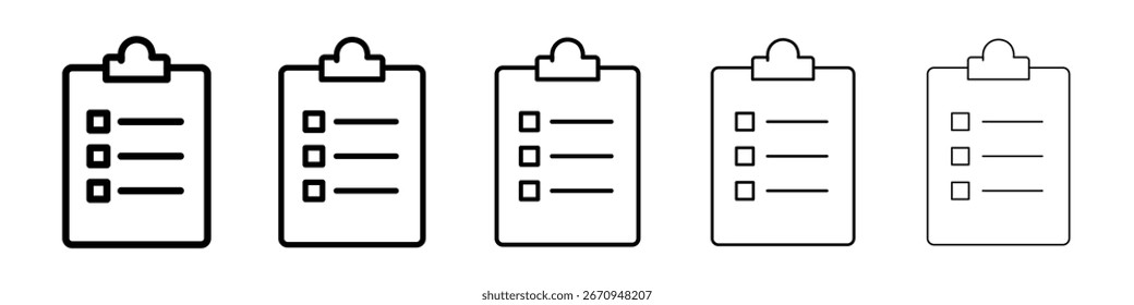 Coleção de vetores de ícone de lista. EPS 10