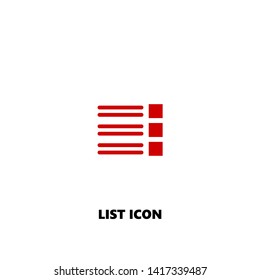 list icon icon. list icon vector design. sign design. red color