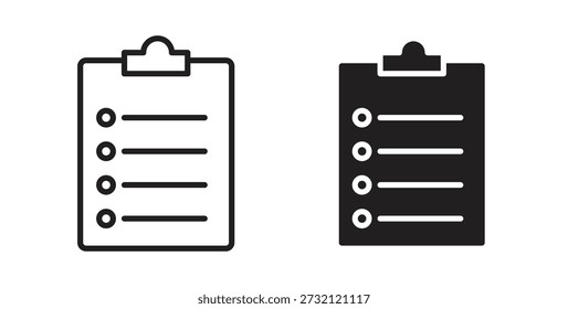 Icono de lista. Ilustración vectorial, plano y carrera