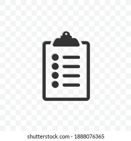 List icon vector illustration isolated sign symbol - black and white style in transparent background.