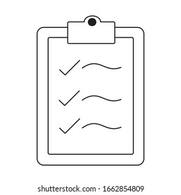 Vektorillustration-Illustration mit Listensymbol Zwischenablage im modernen Zeilenstil