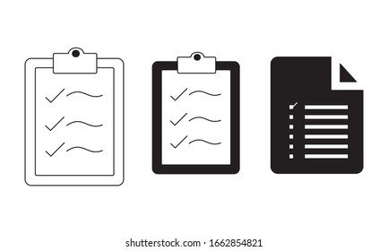 list icon vector ilustration Clipboard icon in modern line style