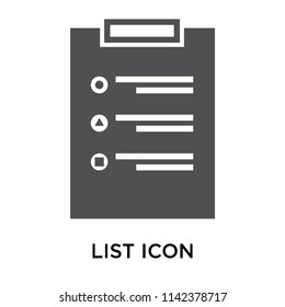 List icon vector isolated on white background for your web and mobile app design, List logo concept