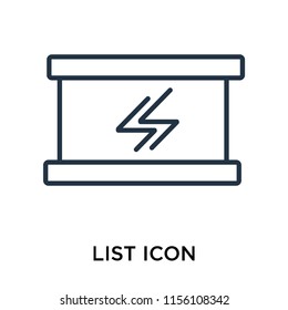 List icon vector isolated on white background, List transparent sign , thin symbol or stroke element design in outline style